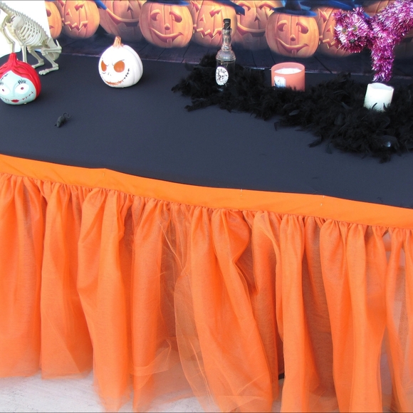New tulle tutu table skirt for party many colors custom made 72" 2 yards 🎃👻 - Picture 2 of 13